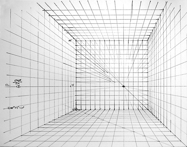 How To Draw A One Point Perspective Grid For Interior Design Pt