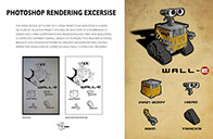 Student poster layout with Wall-E character