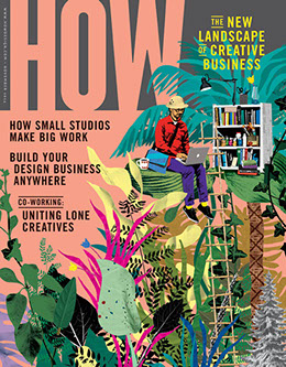 HOW magazine cover finished illusration in Adobe Illustrator